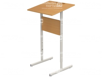 Стол-конторка для работы стоя 2-4 г/р для школьника, наклон 10° СТСо1 (бук, м/к серый, плоскоовальная труба)
