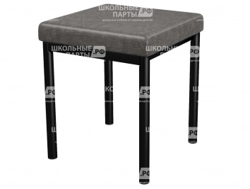 Банкетка 1-местная мягкая 380х380х420 мм 261-261-Ч.КЧ (обивка - экокожа коричневый, м/к черный)