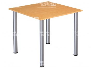 Стол обеденный квадратный школьный четырехместный на хромированных ножках 5 г/р СТЛн4.5