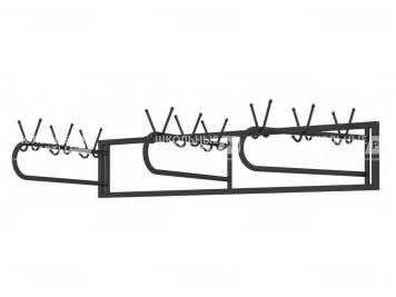 Вешалка настенная 18 крючков 951 металлическая (черная)