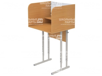 Стол 1-местный лингафонный 4-6 г/р регулируемый школьный СТИр1.46-С.Б (бук, м/к серый, квадратная труба)