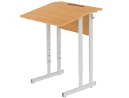 Стол с наклоном столешницы 10° школьный 1-местный 5-7 г/р регулируемый СТОроП1.57 (бук, м/к серый, плоскоовальная труба)