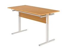Стол для школьной столовой обеденный 4-местный для табуретов 6 г/р СТЛт4.6 (бук, м/к серый, квадратная труба)
