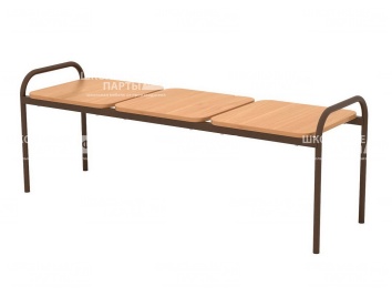 Банкетка 3-местная жесткая 1300х400х400/480 мм 763-КЧ.О (ольха, м/к коричневый)