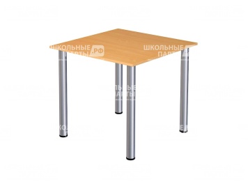 Стол обеденный квадратный школьный четырехместный на хромированных ножках 4 г/р СТЛн4.4