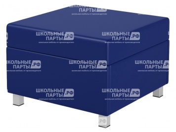 Пуф модульный на металлокаркасе 600х610х425 мм 790.П-СН  (обивка - экокожа синий, м/к квадратная труба)