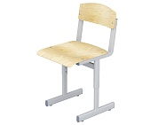 Стул школьный ученический 4-6 г/р регулируемый СТУро1.46-С.Ф (фанера, м/к серый, плоскоовальная труба)