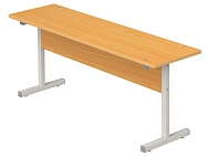 Скамья для столовой 2-местная школьная 6 г/р СКМ2.6 (бук, м/к серый, квадратная труба)