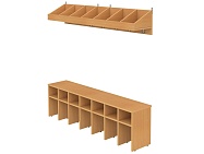 Вешалка напольная пристенная с тумбой для обуви и полкой на 7 мест ВШЛт1.7-Б (Бук Бавария)