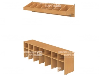 Вешалка напольная пристенная с тумбой для обуви и полкой на 7 мест ВШЛт1.7-Б (Бук Бавария)