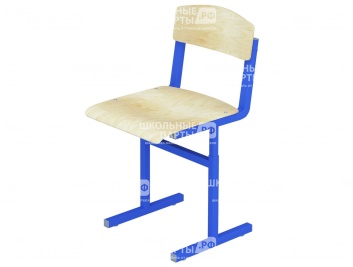Стул школьный ученический 4-6 г/р регулируемый СТУр1.46-СН.Ф (фанера, м/к синий, квадратная труба)