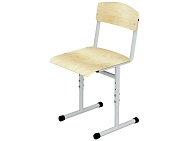 Стул школьный ученический 5-7 г/р регулируемый СТУрк1.57 (фанера, м/к серый, круглая труба)