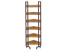 Стеллаж библиотечный угловой СБУ1-КЧ.Б (бук "Бавария", м/к коричневый, квадратная труба)