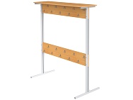 Вешалка напольная двухсторонняя на 20 мест ВШЛп2.20-С.Б (бук "Бавария", м/к серый, квадратная труба)