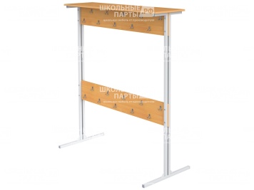 Вешалка напольная двухсторонняя на 20 мест ВШЛп2.20-С.Б (бук "Бавария", м/к серый, квадратная труба)