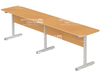 Скамья для столовой 3-местная школьная 4 г/р СКМ3.4 (бук, м/к серый, квадратная труба)