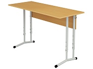 Стол школьный 2-местный 2-4 г/р регулируемый СТОрк2.24 (бук, м/к серый, круглая труба)