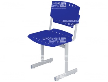 Стул школьный ученический 4-6 г/р регулируемый СТУроп1.46-С.СН (пластик синий, м/к серый, плоскоовальная труба)
