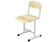 Стул школьный ученический 4 г/р нерегулируемый СТУк1.4 (фанера, м/к серый, круглая труба)