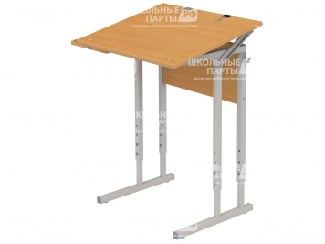 Стол для черчения и рисования школьный 4-6 г/р регулируемый СТЧр1.46-С.Б (бук, м/к серый, квадратная труба)