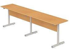 Скамья для столовой 3-местная школьная 5 г/р СКМ3.5-С.Б (бук "Бавария", м/к серый, квадратная труба)