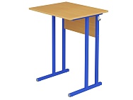 Стол школьный 1-местный 3 г/р нерегулируемый СТО1.3-СН.Б (бук "Бавария", м/к синий, квадратная труба)