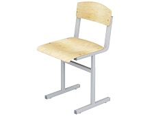 Стул школьный ученический 3-5 г/р регулируемый СТУр1.35 (фанера, м/к серый, квадратная труба)