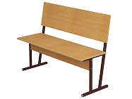 Скамья аудиторная двухместная 6 г/р СКА2-КЧ.Б (бук "Бавария", м/к коричневый, квадратная труба)