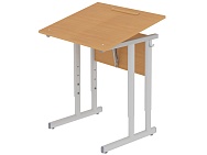 Стол с наклоном столешницы 0-35° школьный 1-местный 3-5 г/р регулируемый СТОрон1.35 (бук, м/к серый, плоскоовальная труба)