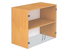 Секция шкафа модульного верхняя 2-ярусная широкая со стеклом ШКВ2.23