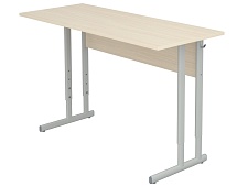 Стол школьный 2-местный 4-6 г/р регулируемый СТОро2.46-С.Д (дуб "Молочный", м/к серый, плоскоовальная труба)